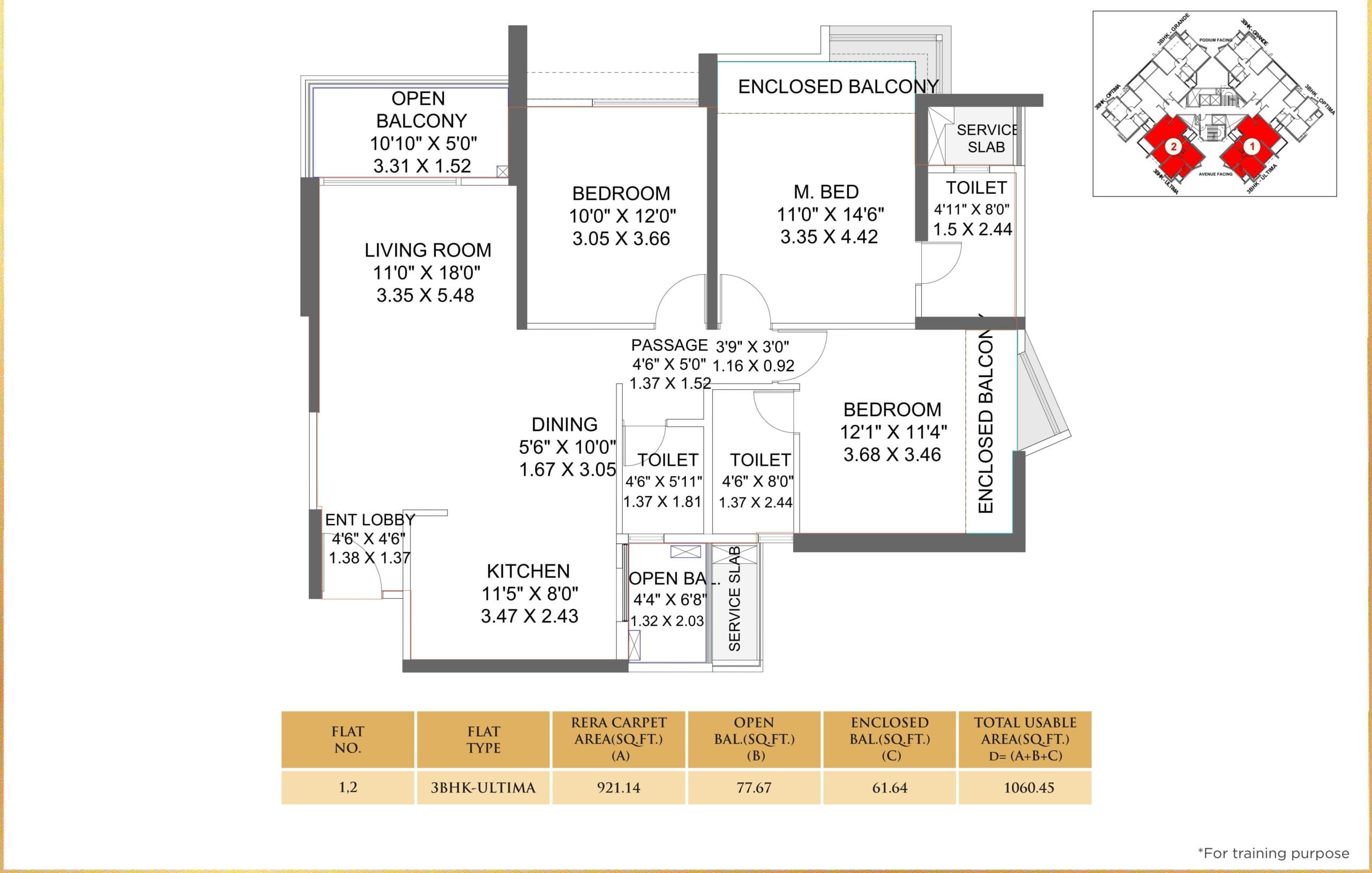 Park titan 3BHK 1060