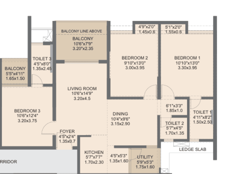 Rohan Saroha 3 BHK T1