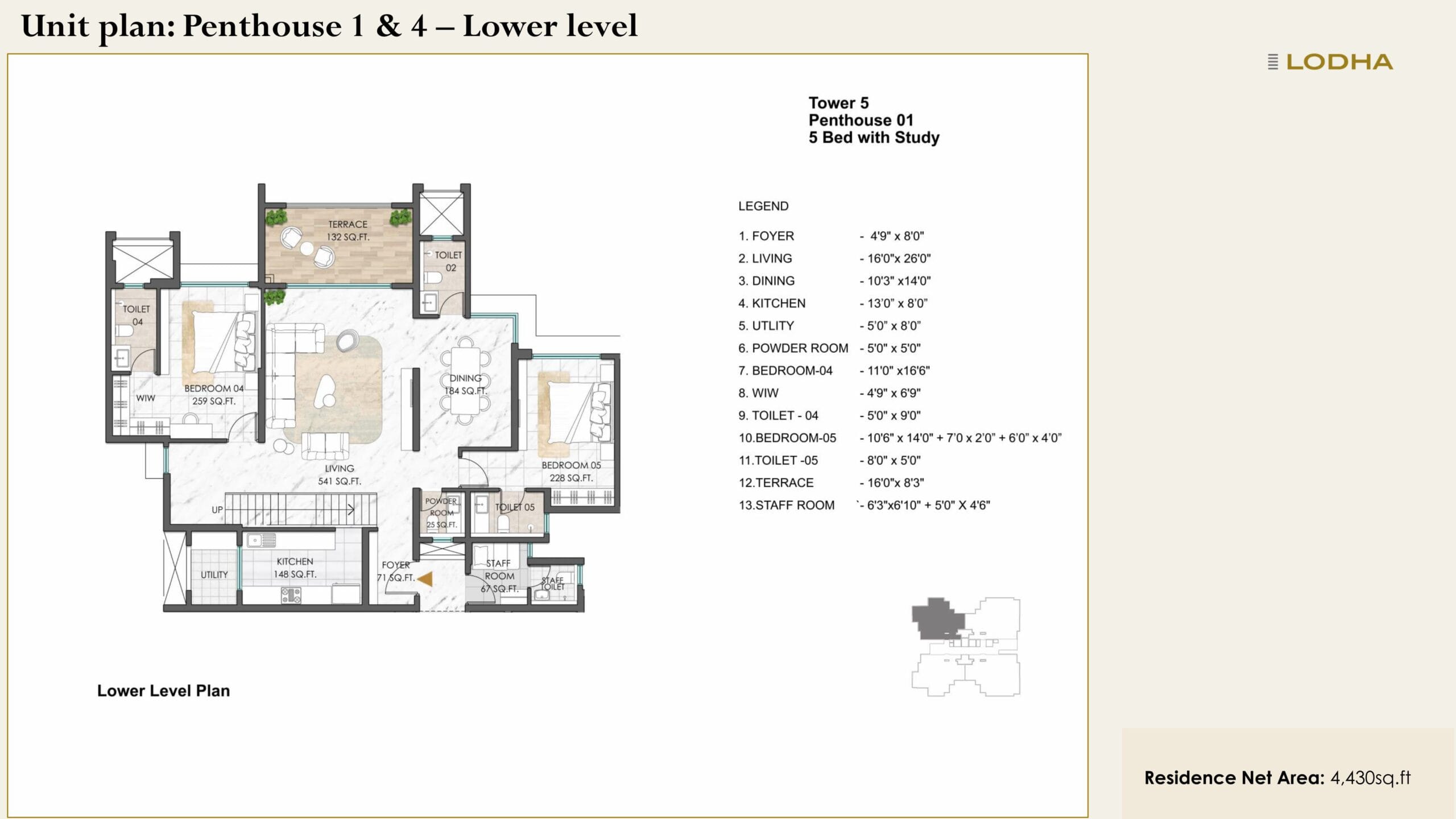 Lodha Massimo Penthouse 4430 sq.ft