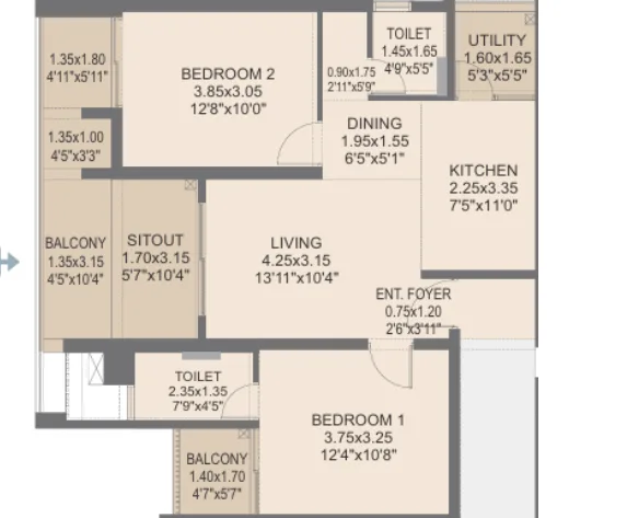 Rohan Nidita 2 BHK