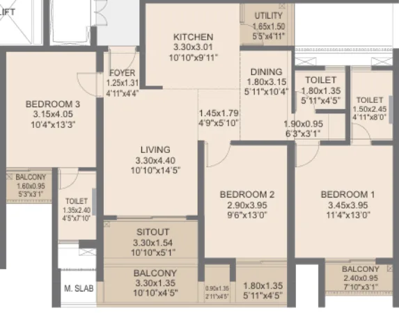 Rohan Nidita 3 BHK