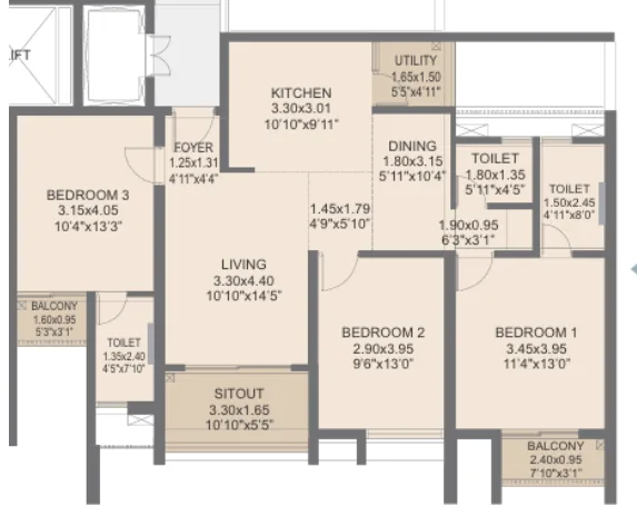 Rohan Nidita 3 BHK