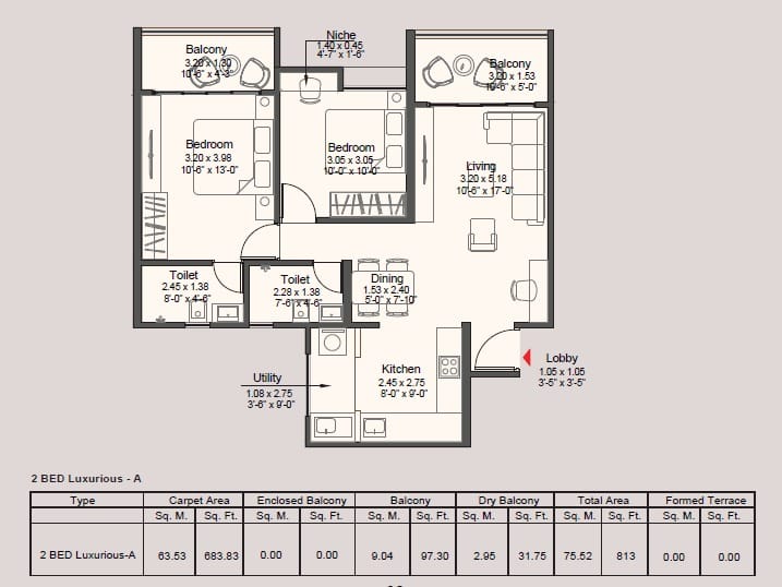2bhk kohinoor royale towers