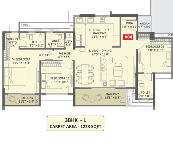 Yashada EVO 3 BHK Type 2