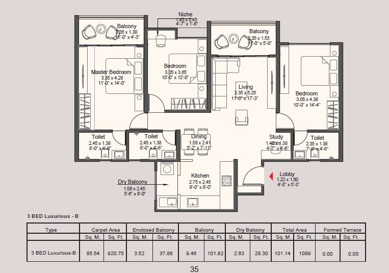3bed kohinoor royale towers